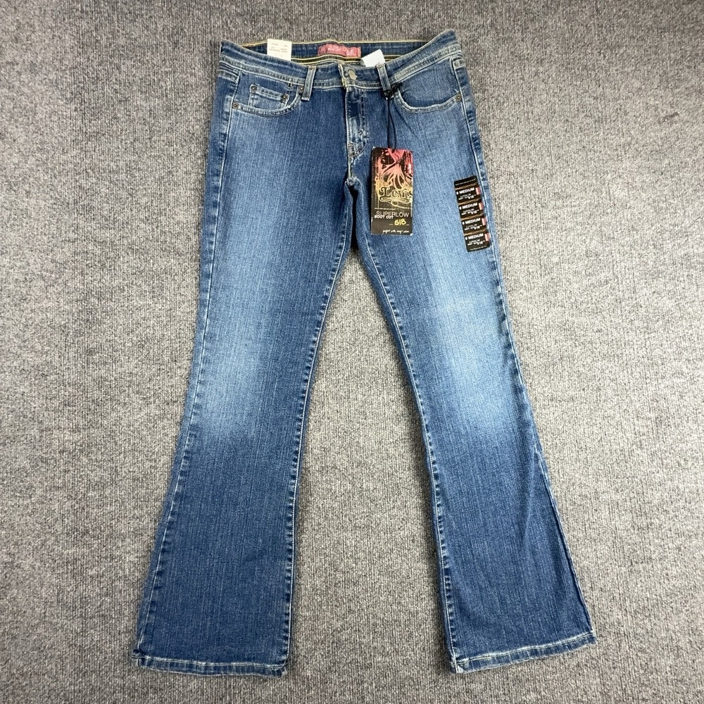 Y2K Levi's 518 Superlow Bootcut Jeans Juniors 9 Medium Blue Low Rise Denim Pants